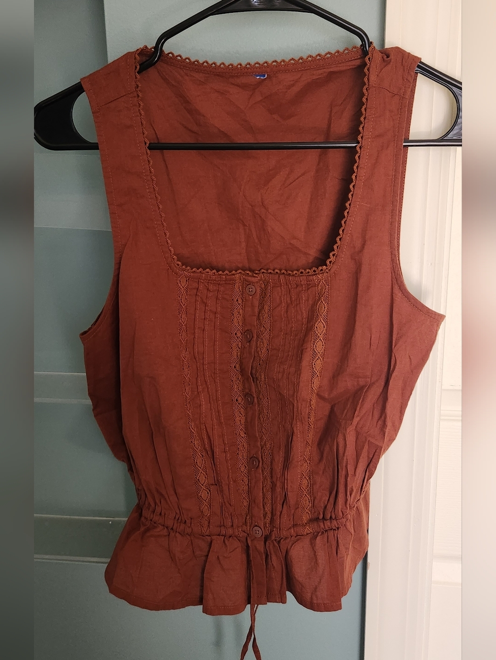 Old Navy Tie-Waist Lace-Trim Top Size X-Small Petite